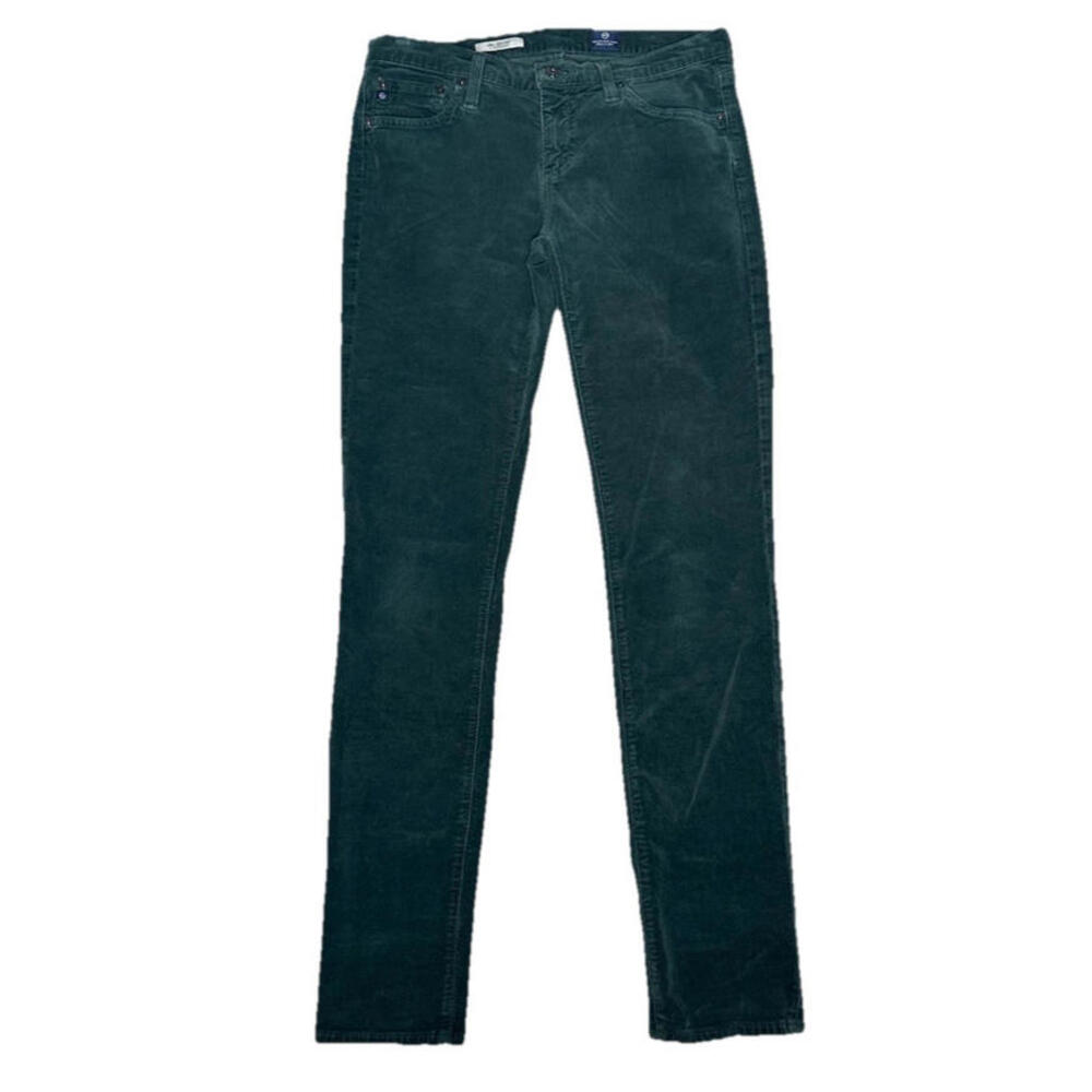 AG Adriano Goldschmied 28R Green Stevie Ankle Slim Straight Corduroy Pants